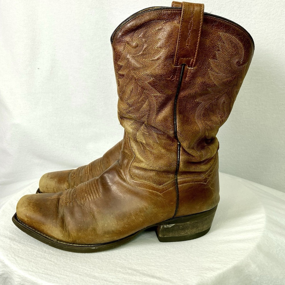 Dan Post Mens Size 11.5 W Leather Work Boots Oil Slip Resistant Cowboy Workwear